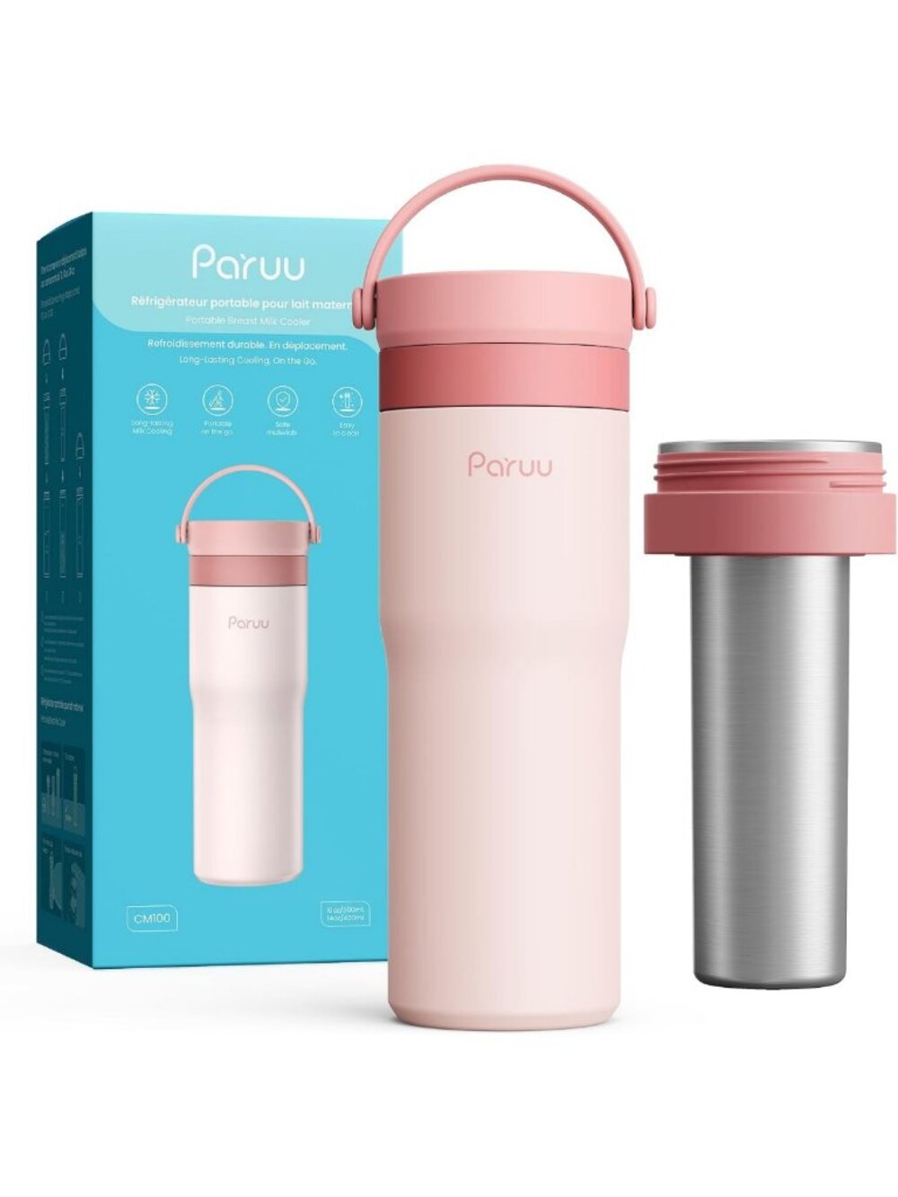 Portable Breast Milk Cooler - Stainless Steel Chiller for 14-23H, Travel